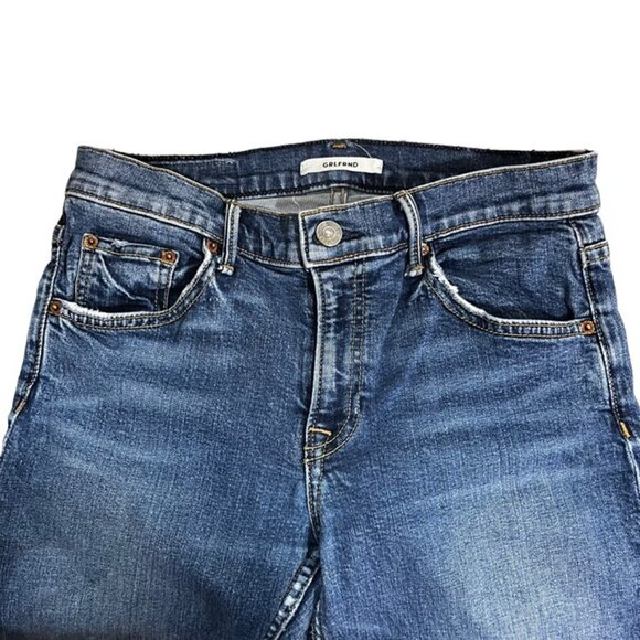 GRLFRND women's jeans 26 US 2 blue medium wash Candice skinny jeans raw hem - Picture 5 of 12